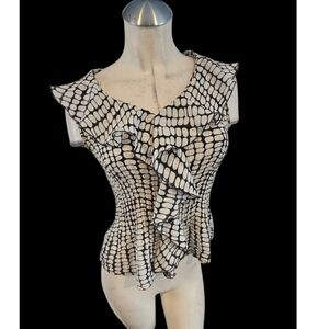 3/$25 Sunny Leigh Size PP Black and Off White Ruffle Top